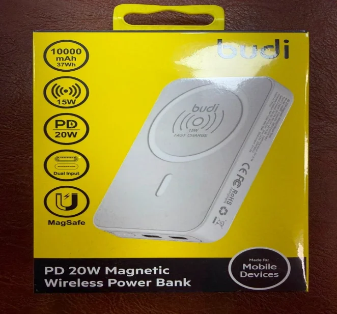 BUDI MagSafe Magnetic Wireless Power Bank 10000mAh