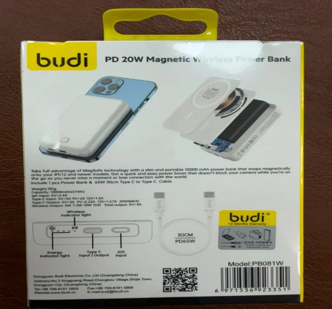 BUDI MagSafe Magnetic Wireless Power Bank 10000mAh - Image 2